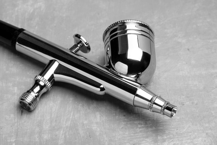 Airbrush on a workbench