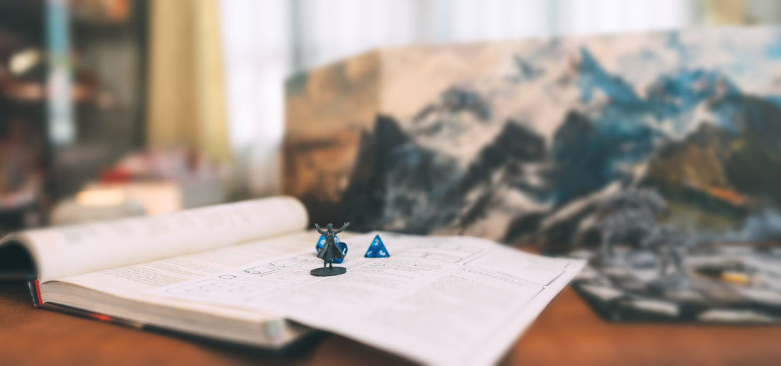 Painted tabletop miniatures on a game table